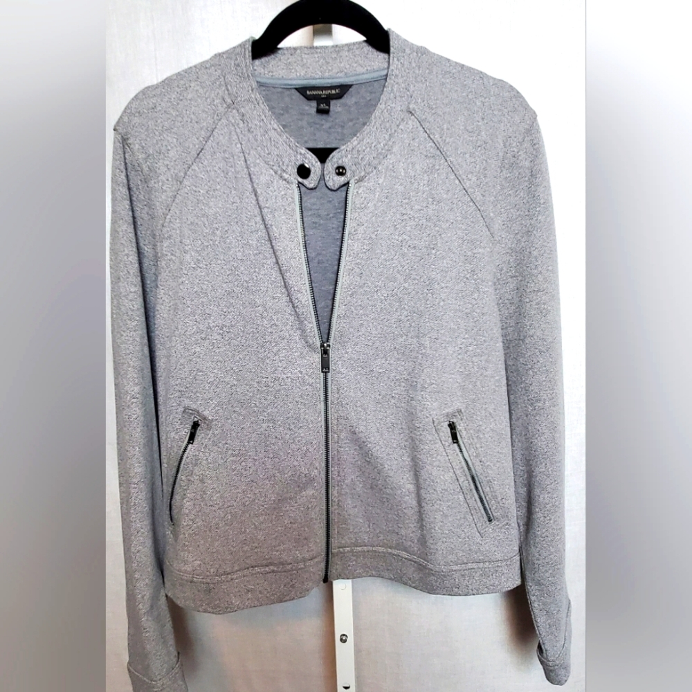 Banana Republic Women's Gray Jacket Moto Bomber Size XL